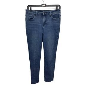 MaxStudio Indigo Womens Size 16 Stretch Cotton Straight Leg Denim Blue Jeans